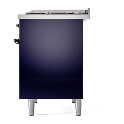 ILVE Nostalgie II 40" Midnight Blue Dual Fuel Range with 6 Burners and Griddle Solid Door Liquid Propane