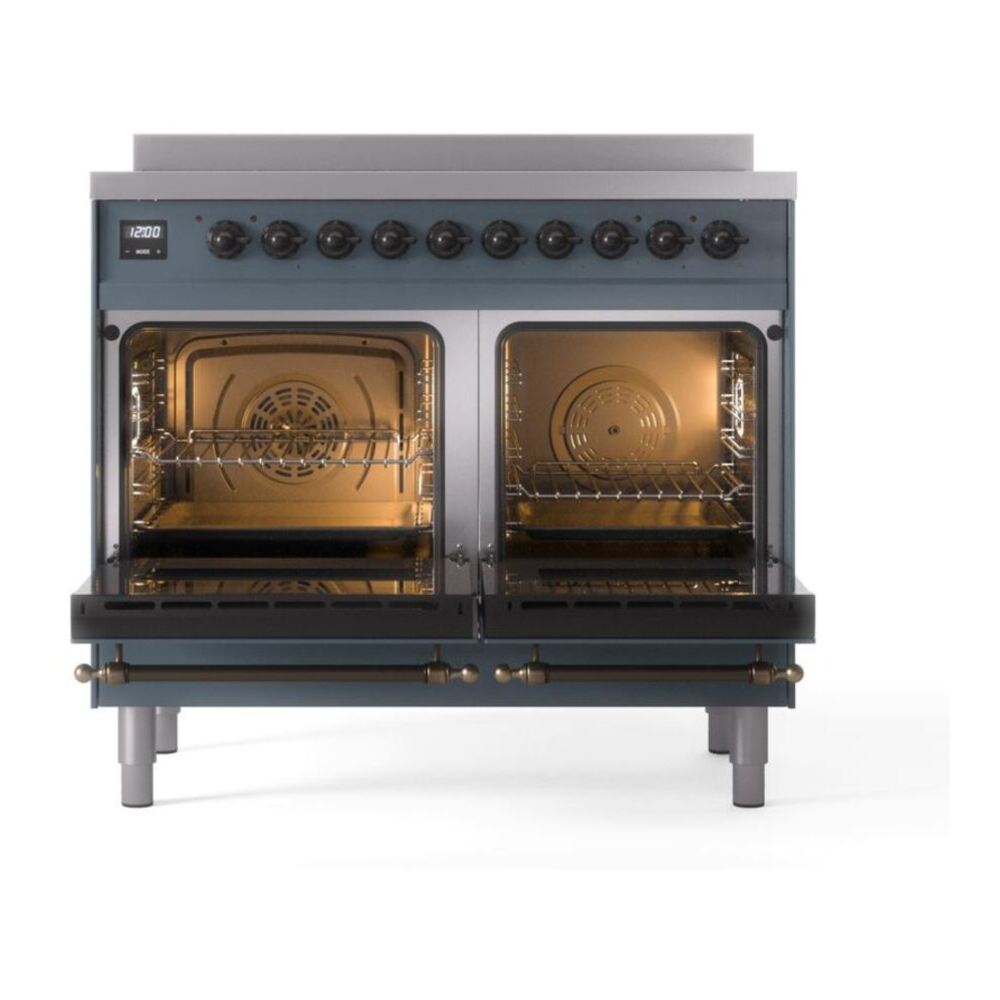 ILVE Nostalgie II 40" Blue Grey Induction Range with 6 Elements Triple Glass Door
