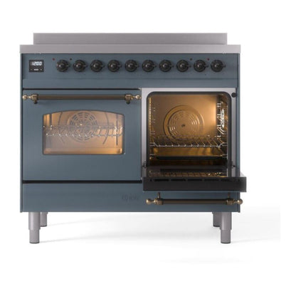 ILVE Nostalgie II 40" Blue Grey Induction Range with 6 Elements Triple Glass Door