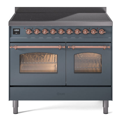 ILVE Nostalgie II 40" Blue Grey Induction Range with 6 Elements Triple Glass Door
