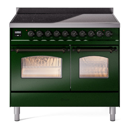ILVE Nostalgie II 40" Emerald Green Induction Range with 6 Elements Triple Glass Door