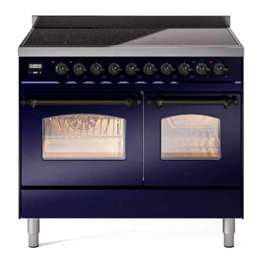 ILVE Nostalgie II 40" Midnight Blue Induction Range with 6 Elements Triple Glass Door