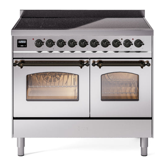 ILVE Nostalgie II 40" Stainless Steel Induction Range with 6 Elements Triple Glass Door