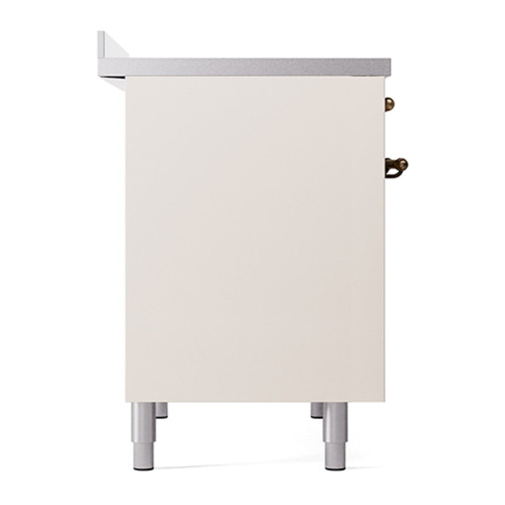 ILVE Nostalgie II 40" Antique White Induction Range with 6 Elements Solid Door