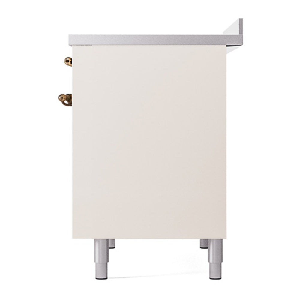 ILVE Nostalgie II 40" Antique White Induction Range with 6 Elements Solid Door