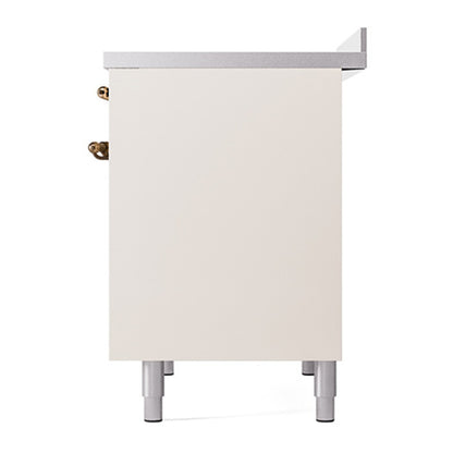 ILVE Nostalgie II 40" Antique White Induction Range with 6 Elements Solid Door