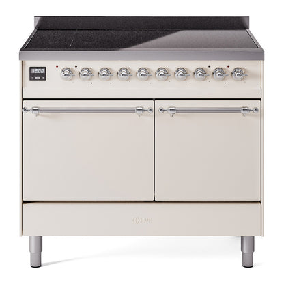 ILVE Nostalgie II 40" Antique White Induction Range with 6 Elements Solid Door