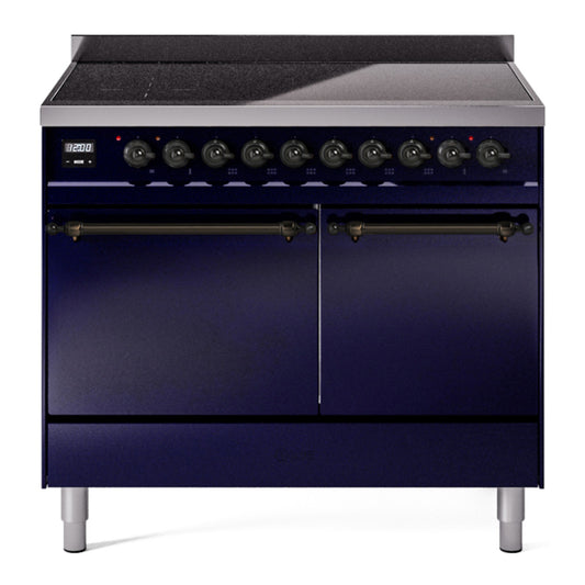ILVE Nostalgie II 40" Midnight Blue Induction Range with 6 Elements Solid Door