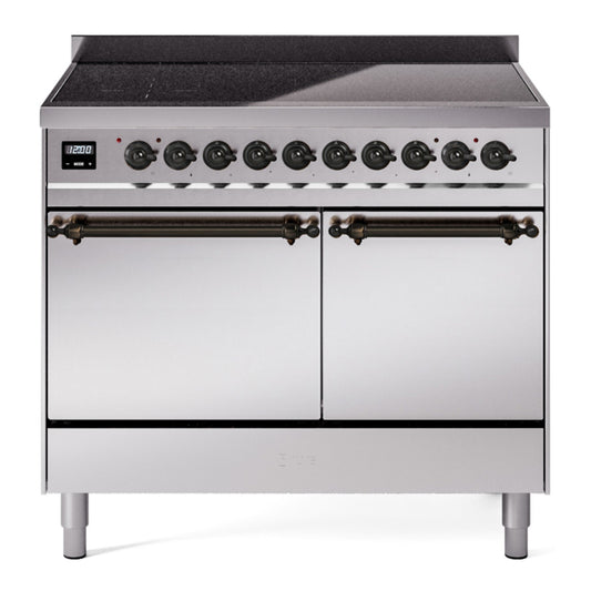 ILVE Nostalgie II 40" Stainless Steel Induction Range with 6 Elements Solid Door