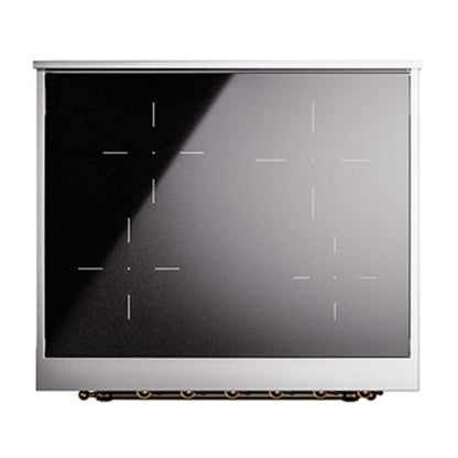 ILVE Nostalgie II 30" Burgundy Induction Range with 4 Elements Triple Glass Door