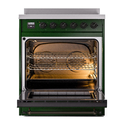 ILVE Nostalgie II 30" Emerald Green Induction Range with 4 Elements Triple Glass Door