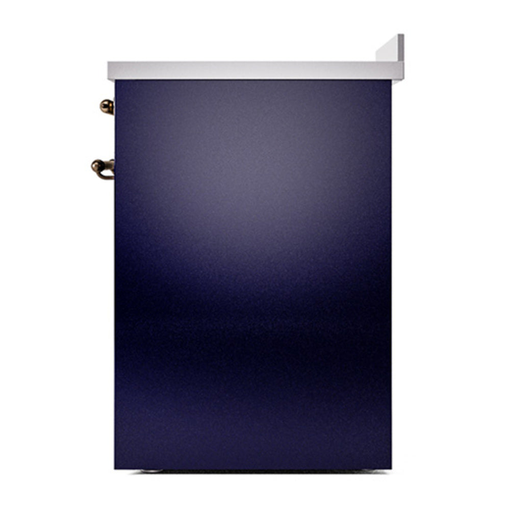ILVE Nostalgie II 30" Midnight Blue Induction Range with 4 Elements Triple Glass Door