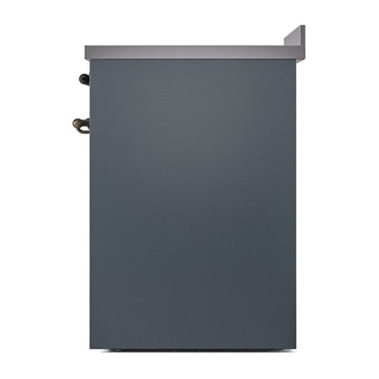 ILVE Nostalgie II 30" Blue Grey Induction Range with 4 Elements Solid Door