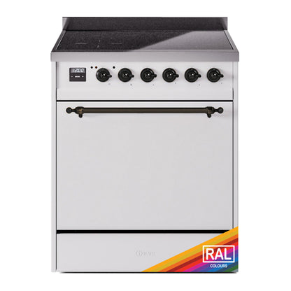 ILVE Nostalgie II 30" RAL Induction Range with 4 Elements Solid Door
