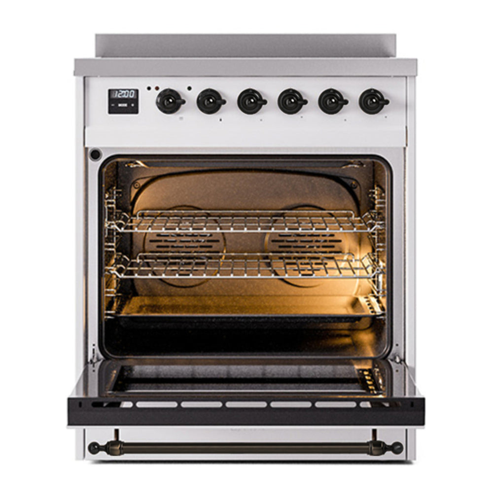 ILVE Nostalgie II 30" RAL Induction Range with 4 Elements Solid Door