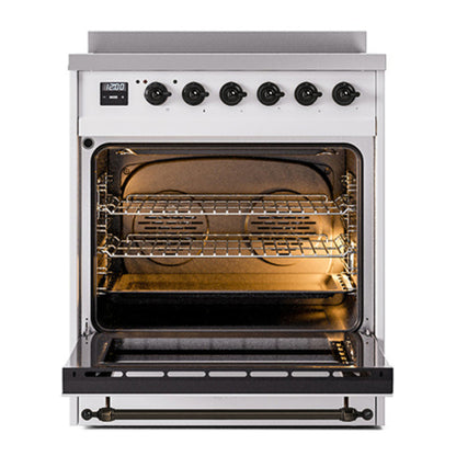 ILVE Nostalgie II 30" RAL Induction Range with 4 Elements Solid Door