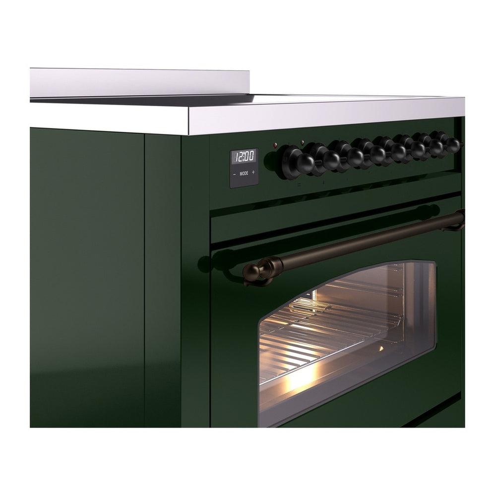ILVE Nostalgie II 36" Emerald Green Induction Range with 6 Elements Triple Glass Door