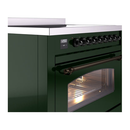 ILVE Nostalgie II 36" Emerald Green Induction Range with 6 Elements Triple Glass Door