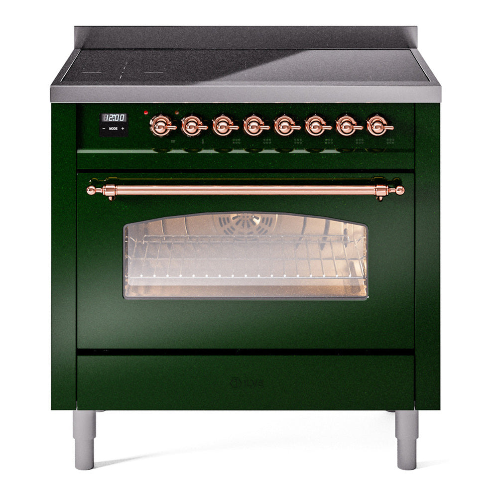 ILVE Nostalgie II 36" Emerald Green Induction Range with 6 Elements Triple Glass Door