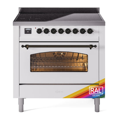 ILVE Nostalgie II 36" RAL Induction Range with 6 Elements Triple Glass Door