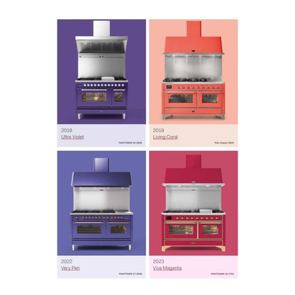 ILVE Nostalgie II 36" RAL Induction Range with 6 Elements Triple Glass Door