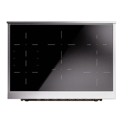 ILVE Nostalgie II 36" RAL Induction Range with 6 Elements Triple Glass Door