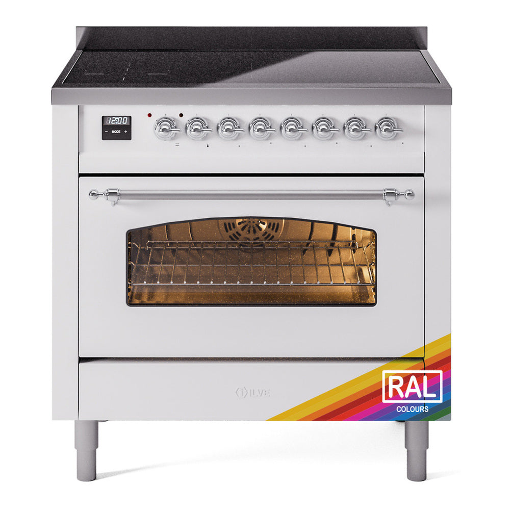 ILVE Nostalgie II 36" RAL Induction Range with 6 Elements Triple Glass Door