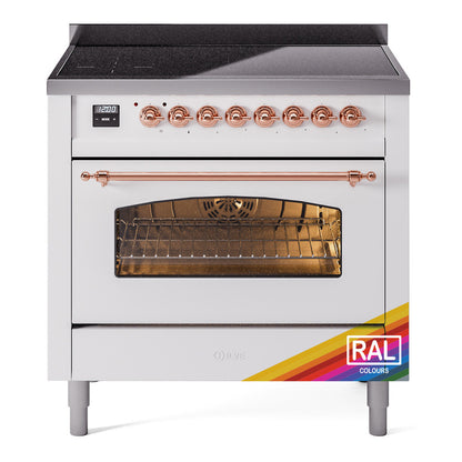 ILVE Nostalgie II 36" RAL Induction Range with 6 Elements Triple Glass Door