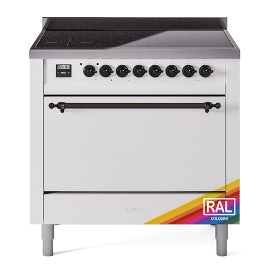 ILVE Nostalgie II 36" RAL Induction Range with 6 Elements Solid Door
