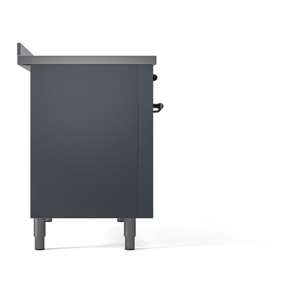ILVE Nostalgie II 48" Blue Grey Induction Range with 6 Elements Triple Glass Door