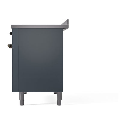 ILVE Nostalgie II 48" Blue Grey Induction Range with 6 Elements Triple Glass Door