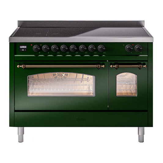 ILVE Nostalgie II 48" Emerald Green Induction Range with 6 Elements Triple Glass Door