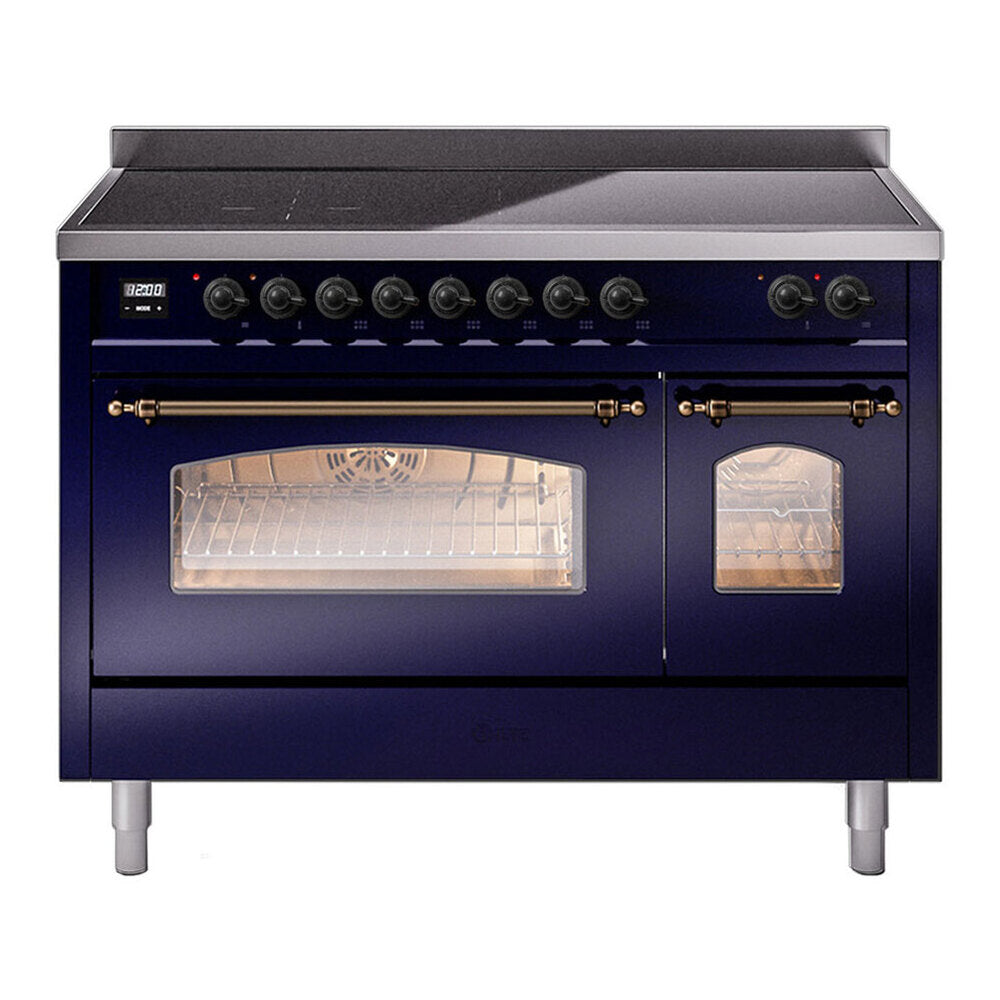 ILVE Nostalgie II 48" Midnight Blue Induction Range with 6 Elements Triple Glass Door