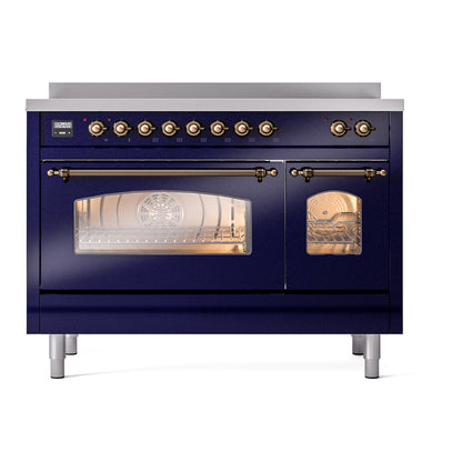 ILVE Nostalgie II 48" Midnight Blue Induction Range with 6 Elements Triple Glass Door