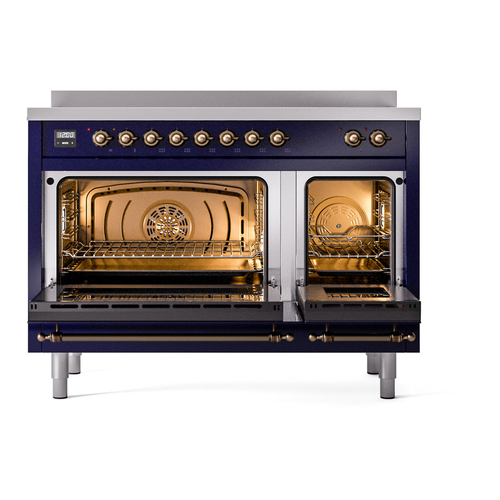 ILVE Nostalgie II 48" Midnight Blue Induction Range with 6 Elements Triple Glass Door
