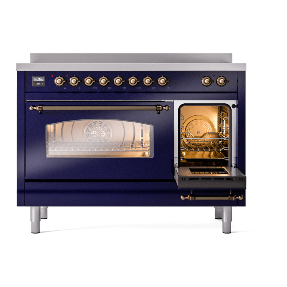 ILVE Nostalgie II 48" Midnight Blue Induction Range with 6 Elements Triple Glass Door