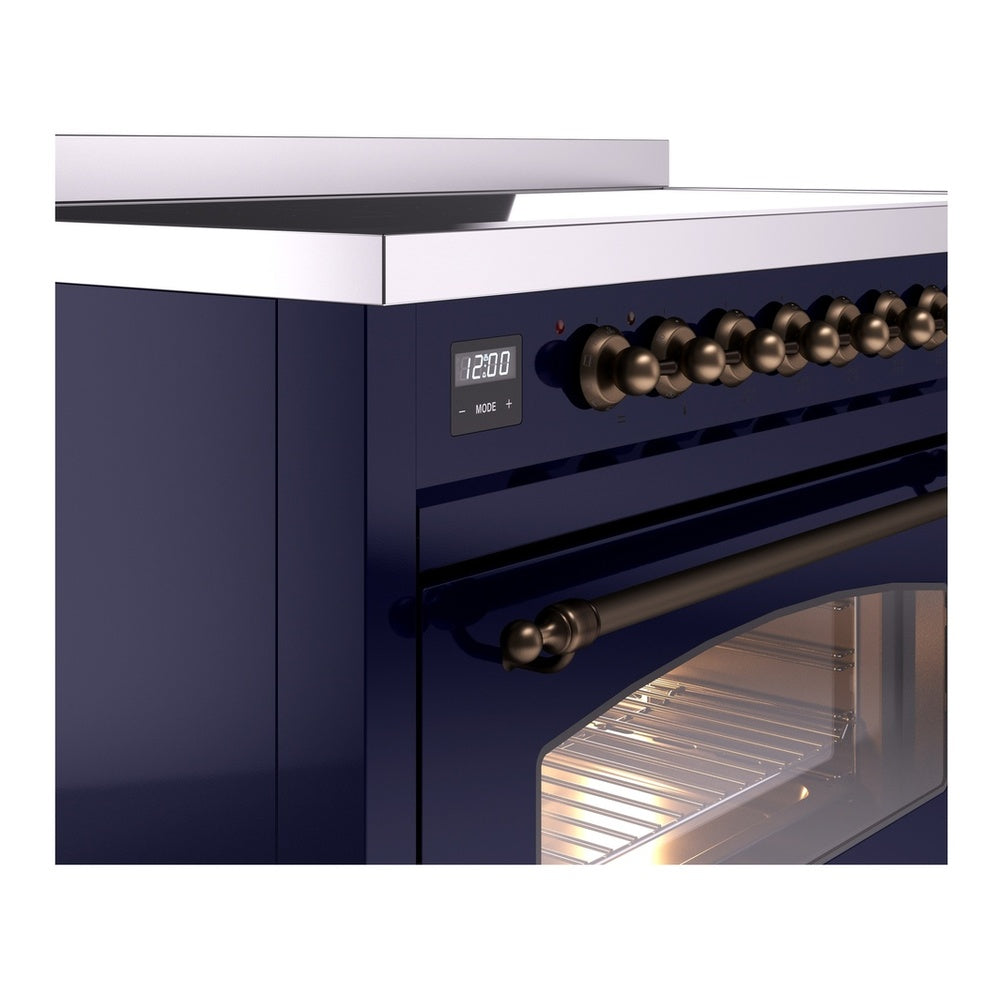 ILVE Nostalgie II 48" Midnight Blue Induction Range with 6 Elements Triple Glass Door