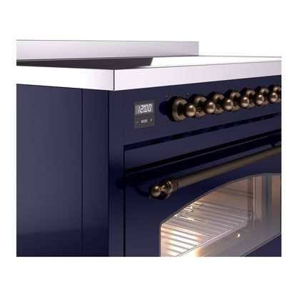 ILVE Nostalgie II 48" Midnight Blue Induction Range with 6 Elements Triple Glass Door