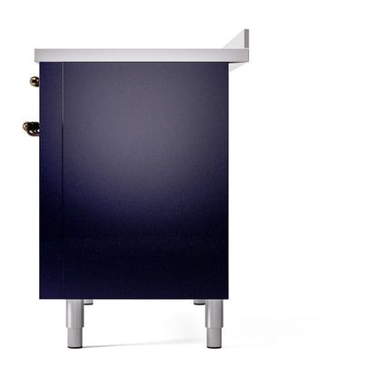 ILVE Nostalgie II 48" Midnight Blue Induction Range with 6 Elements Triple Glass Door