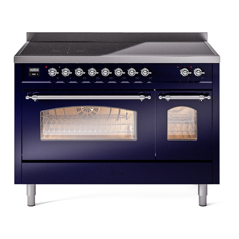 ILVE Nostalgie II 48" Midnight Blue Induction Range with 6 Elements Triple Glass Door