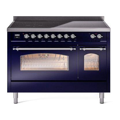 ILVE Nostalgie II 48" Midnight Blue Induction Range with 6 Elements Triple Glass Door