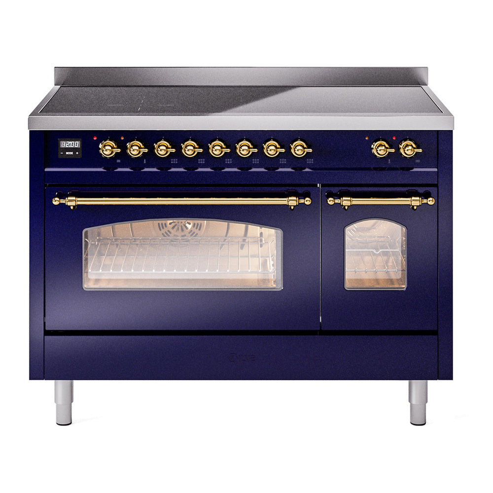 ILVE Nostalgie II 48" Midnight Blue Induction Range with 6 Elements Triple Glass Door