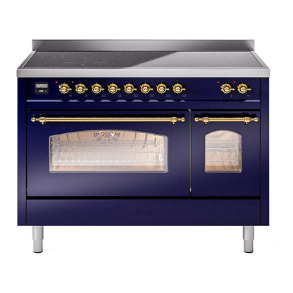 ILVE Nostalgie II 48" Midnight Blue Induction Range with 6 Elements Triple Glass Door