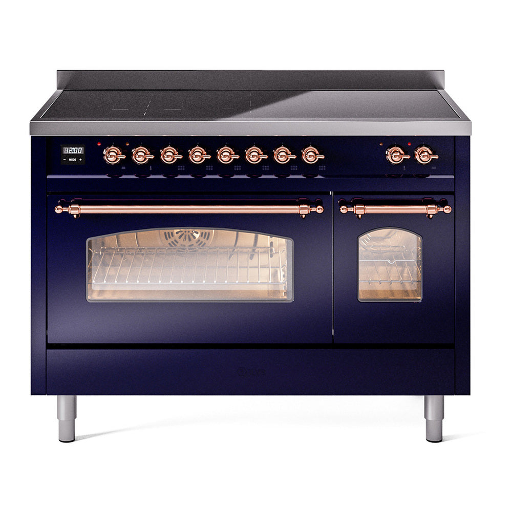 ILVE Nostalgie II 48" Midnight Blue Induction Range with 6 Elements Triple Glass Door