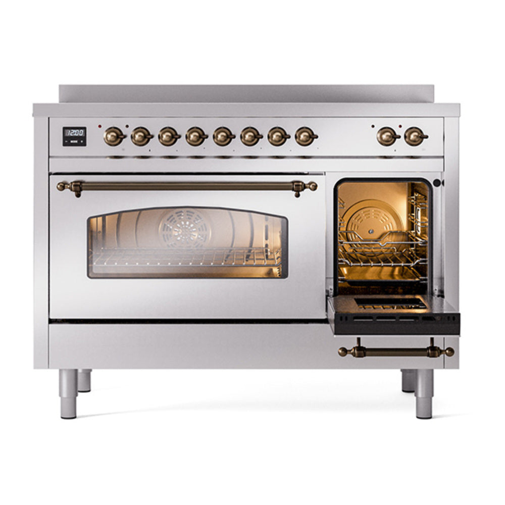 ILVE Nostalgie II 48" Stainless Steel Induction Range with 6 Elements Triple Glass Door