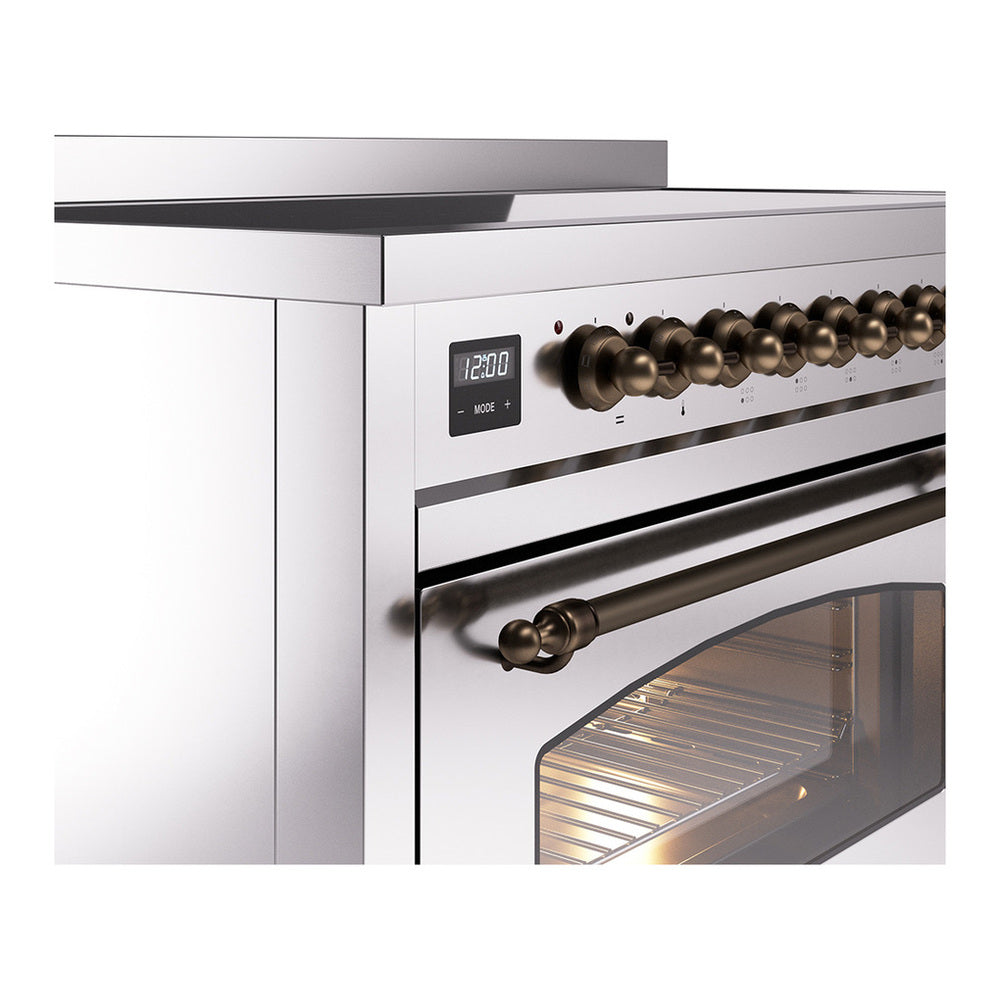 ILVE Nostalgie II 48" Stainless Steel Induction Range with 6 Elements Triple Glass Door