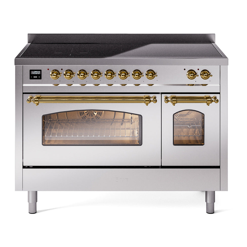 ILVE Nostalgie II 48" Stainless Steel Induction Range with 6 Elements Triple Glass Door