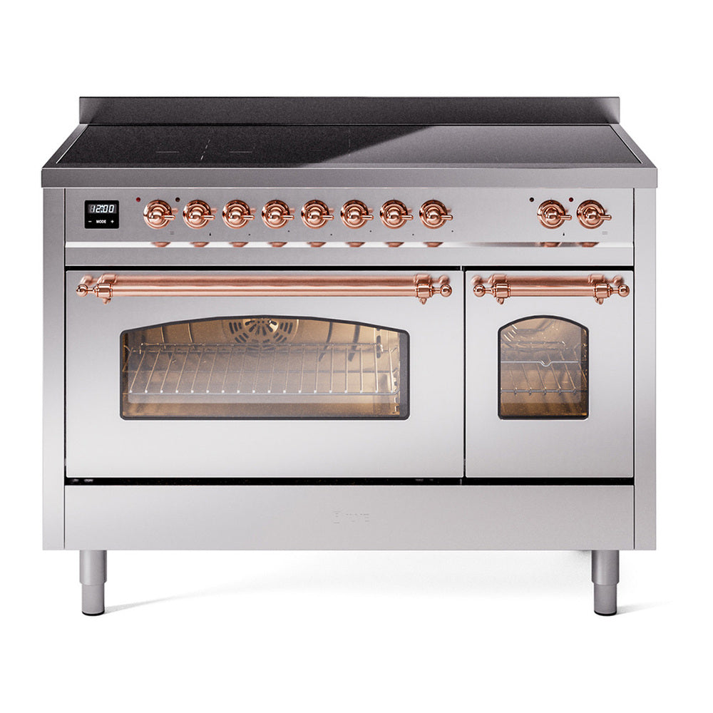ILVE Nostalgie II 48" Stainless Steel Induction Range with 6 Elements Triple Glass Door