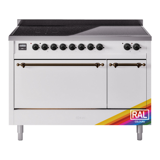 ILVE Nostalgie II 48" RAL Induction Range with 6 Elements Solid Door