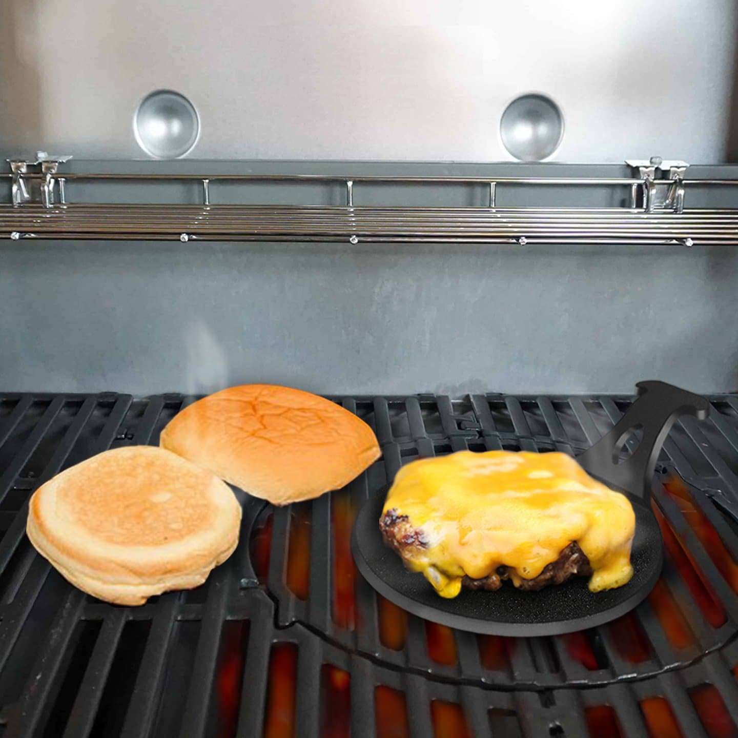 Arteflame 6" Burger Pucks - Grill Juicy Good Burgers with Arteflame Mini Griddles for BBQ Grills (set of 2)-AFBP6SET2